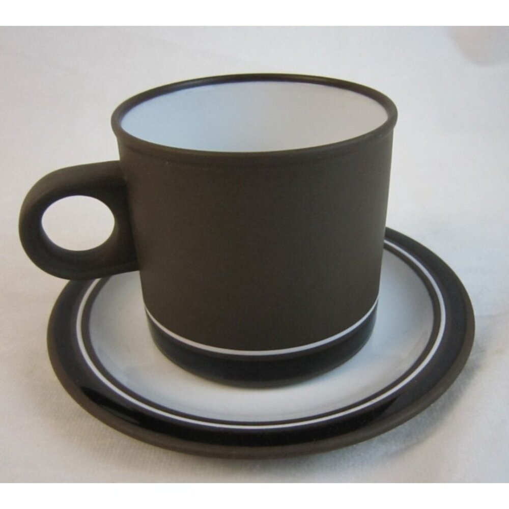 Vintage 1970s Hornsea Lancaster Vitramic Contrast Cup Mug(1976) & Saucer(1978)